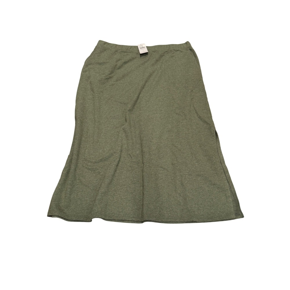 J. Jill Pure Jill Seedling Heather French Terry Midi Skirt Green Large 337031